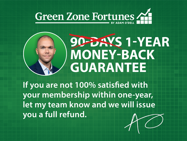 Adam O'Dell 1 Year Promise: Receive a full refund of your subscription fee if you aren't satisified within the first 365 days image.