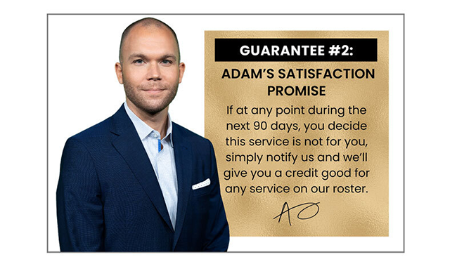 Adam's satisfaction guarantee image.